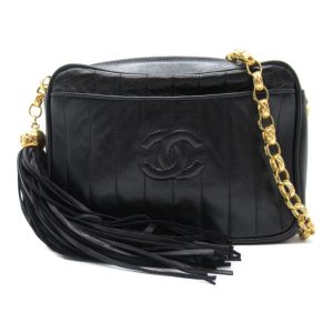 2101217884556 3 Chanel Chocolate Bar Chain W Chain Shoulder Bag Haraco Black