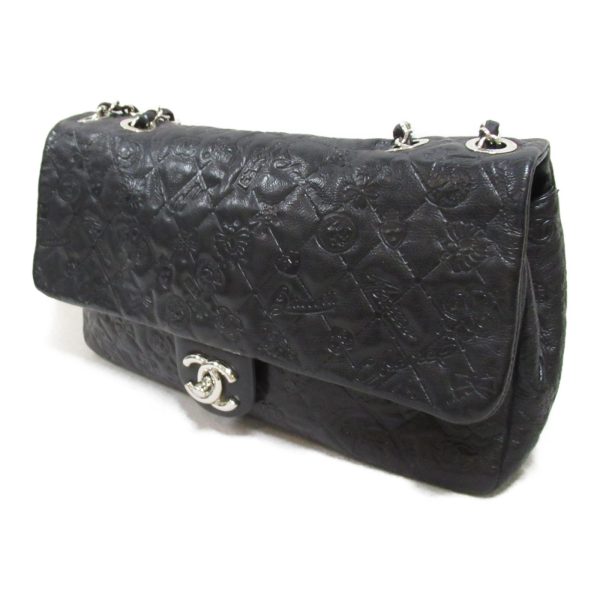 2101217886079 5 Chanel Chain Shoulder Bag Calf Series Black