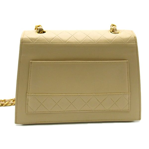 2101217887946 3 Chanel Chain Shoulder Bag Leather Beige