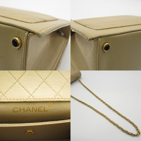 2101217887946 9c Chanel Chain Shoulder Bag Leather Beige