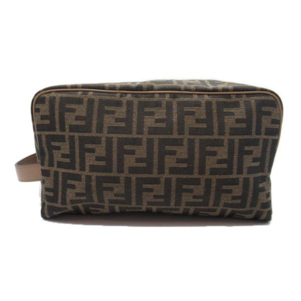 2101217899857 4 Fendi Jacquard Pouch Bag Fabric Brown