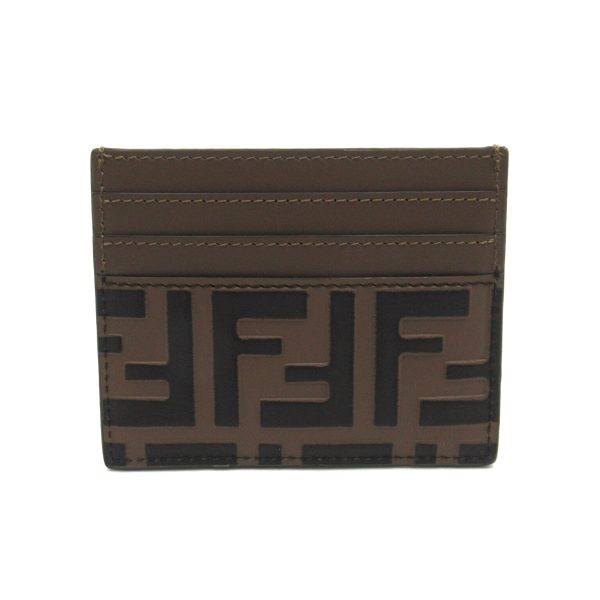 2101217900355 2 Fendi Card Case Leather Brown