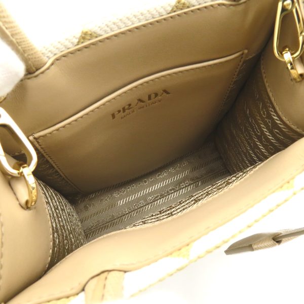 2101217903356 7 Prada 2Way Shoulder Bag in Leather Canvas White