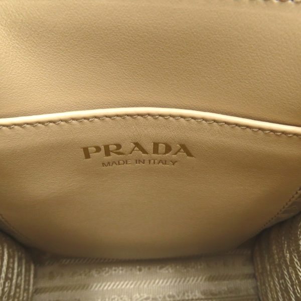 2101217903356 8 Prada 2Way Shoulder Bag in Leather Canvas White