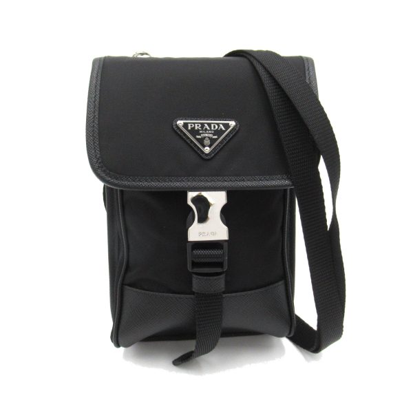 2101217905244 1 Prada Shoulder Bag in Nylon Leather Black