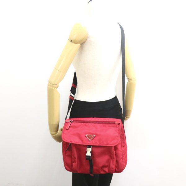 2101217905701 5 Prada Shoulder Bag Nylon Red Black