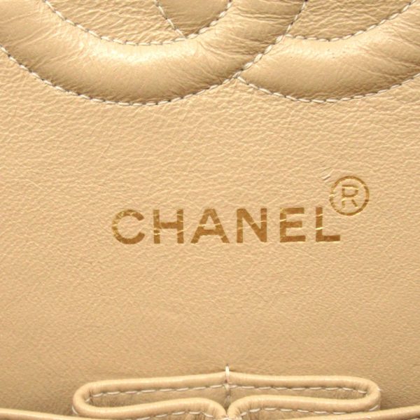 2101217927888 15 Chanel Matelasse Double Flap Chain Shoulder Bag Lambskin Beige