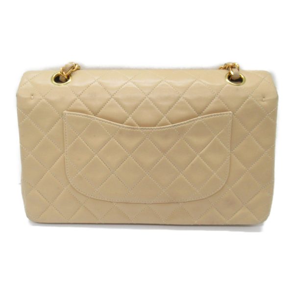 2101217927888 5 Chanel Matelasse Double Flap Chain Shoulder Bag Lambskin Beige