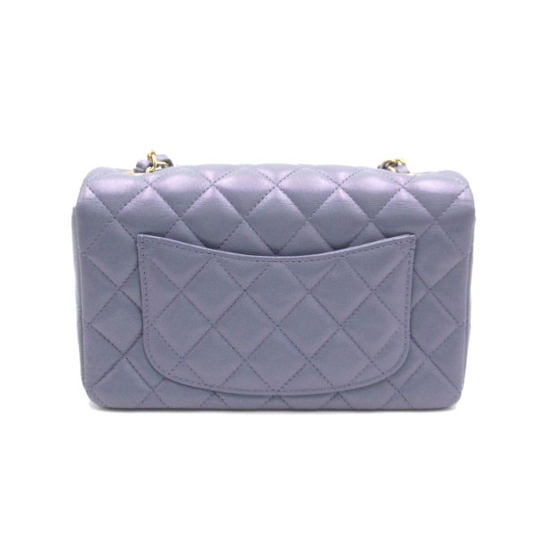 2101217949750 2 Chanel Mini Matelasse Chain Shoulder Bag Leather Metallic Purple