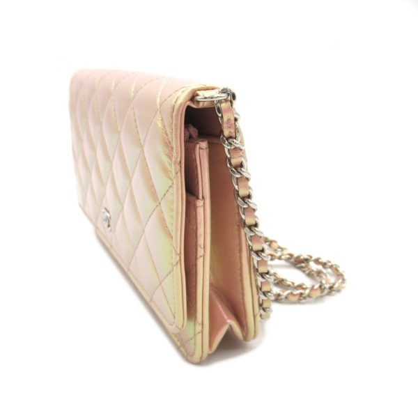 2101217956208 3 Chanel Matelasse Chain Wallet Shoulder Bag Leather Pink