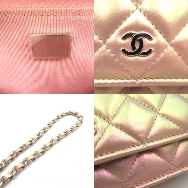 2101217956208 9c Chanel Matelasse Chain Wallet Shoulder Bag Leather Pink