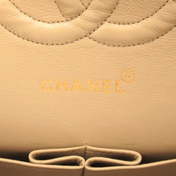 2101217956642 3 Chanel Matelasse Double Flap Chain Shoulder Bag Lambskin Beige