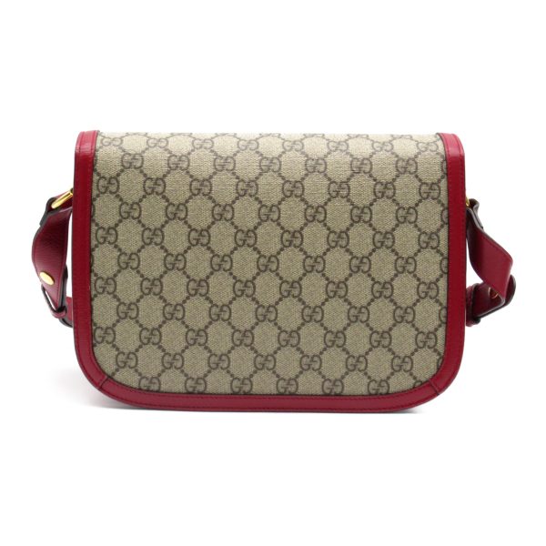 2101217956789 3 Gucci GG Supreme Shoulder Bag Leather Beige Red