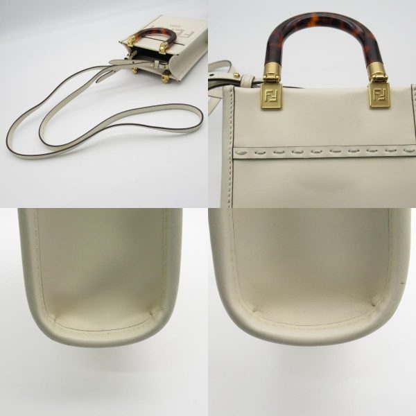 2101217956925 13c Fendi Sunshine Shopper Mini Shoulder Bag Calf Cowhide White