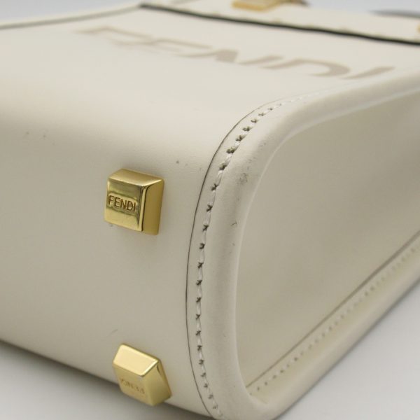 2101217956925 6 Fendi Sunshine Shopper Mini Shoulder Bag Calf Cowhide White