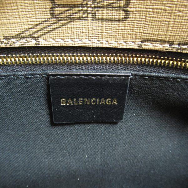 2101217960809 10 Balenciaga Signature PVC Coated Canvas Shoulder Bag Beige