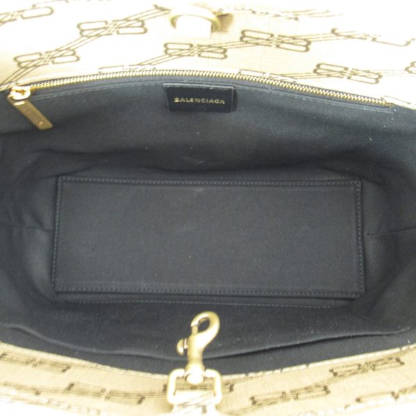 2101217960809 9 Balenciaga Signature PVC Coated Canvas Shoulder Bag Beige