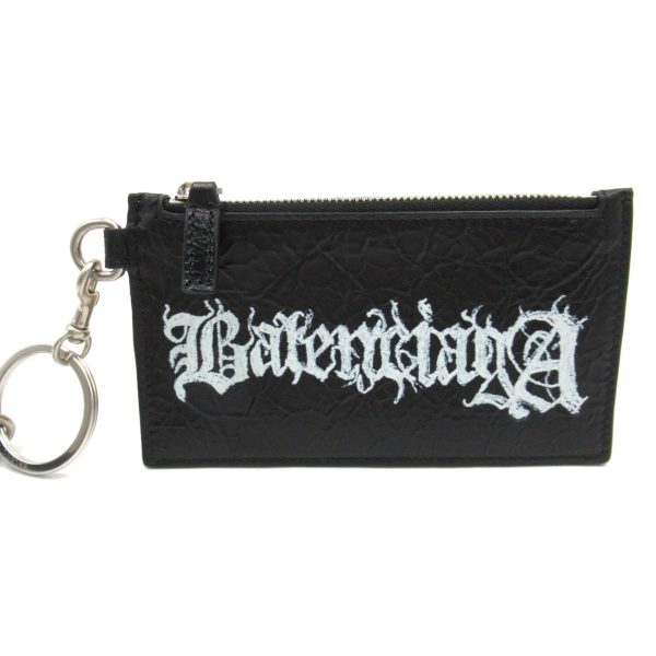 2101217961103 2 Balenciaga Coin Case with Key Ring Lambskin Black