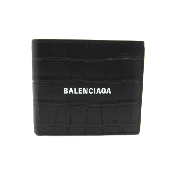 2101217961226 1 Balenciaga Bifold Wallet Embossed Leather Black