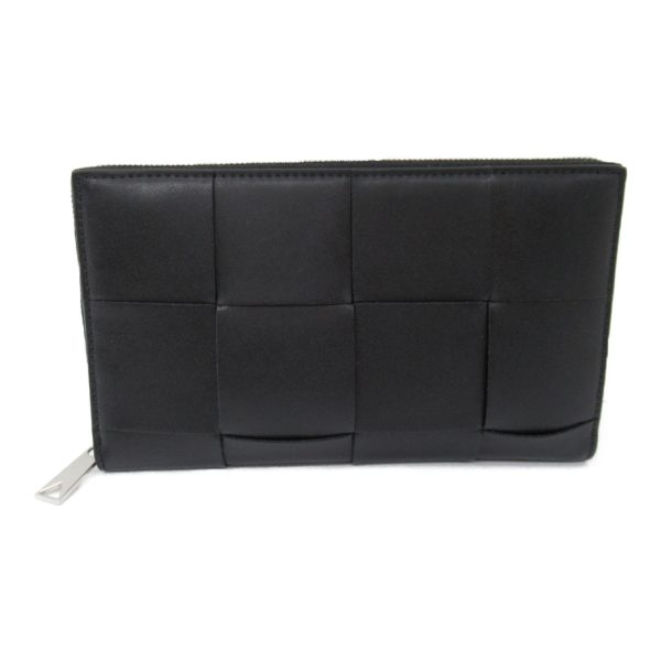 2101217964074 4 Bottega Veneta Round Long Wallet Calf Cowhide Black