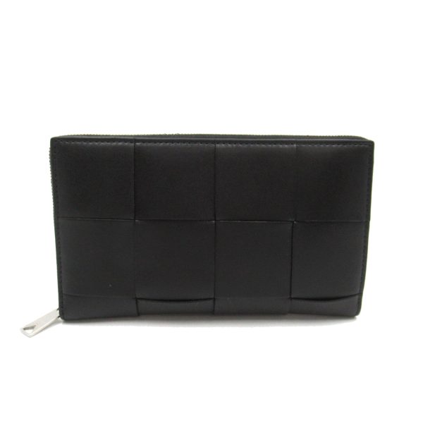 2101217964142 1 Bottega Veneta Round Long Wallet Calf Cowhide Black