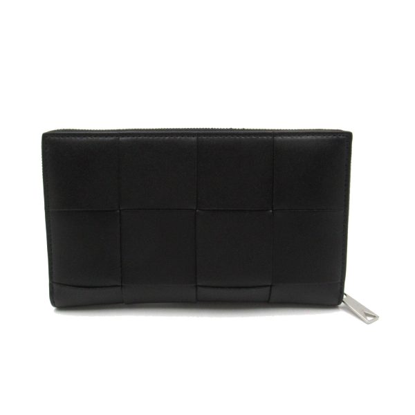 2101217964142 2 Bottega Veneta Round Long Wallet Calf Cowhide Black