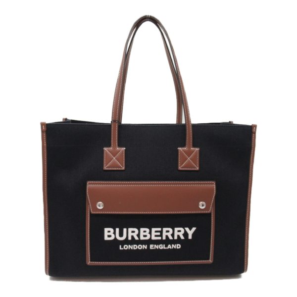 2101217964753 4 Burberry Canvas Leather Tote Bag Black