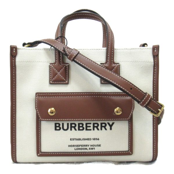 2101217964845 2 Burberry Canvas Leather Shoulder Bag White