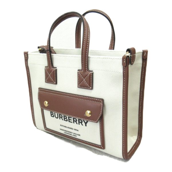 2101217964845 4 Burberry Canvas Leather Shoulder Bag White