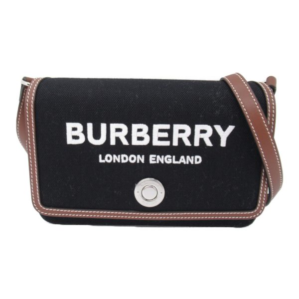 2101217964890 4 Burberry New Hampshire Shoulder Bag Fabric Leather Black