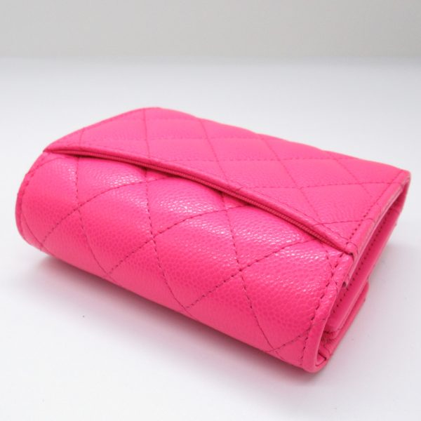 2101217973243 5 Chanel Matelasse Trifold Wallet Caviar Skin Pink