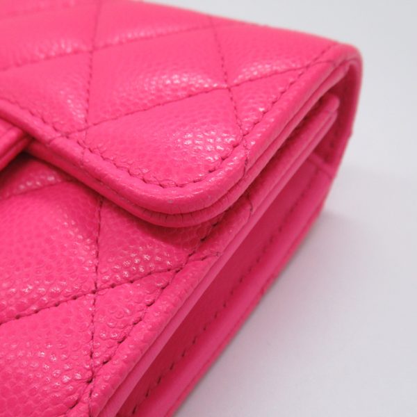 2101217973243 9 Chanel Matelasse Trifold Wallet Caviar Skin Pink