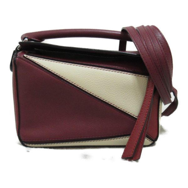 2101217974516 2 Loewe Puzzle Bag Mini Shoulder Bag Calf Bordeaux Wine