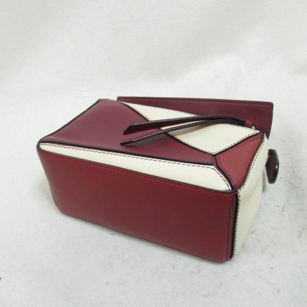 2101217974516 5 Loewe Puzzle Bag Mini Shoulder Bag Calf Bordeaux Wine