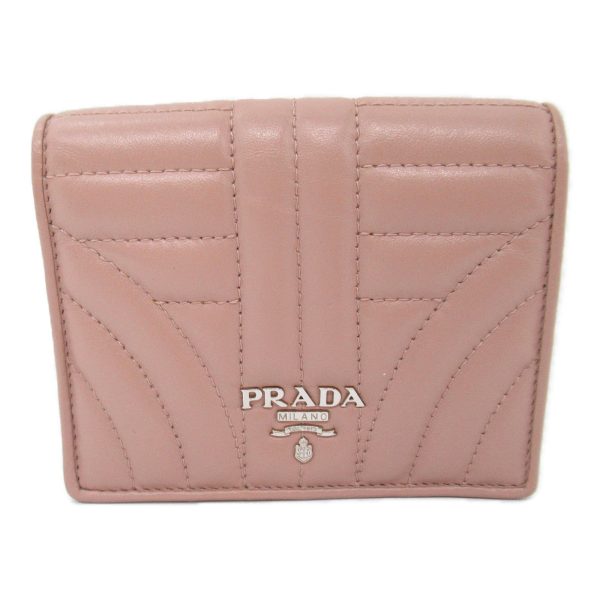 2101217976077 2 Prada Bifold Wallet in Leather Pink Beige