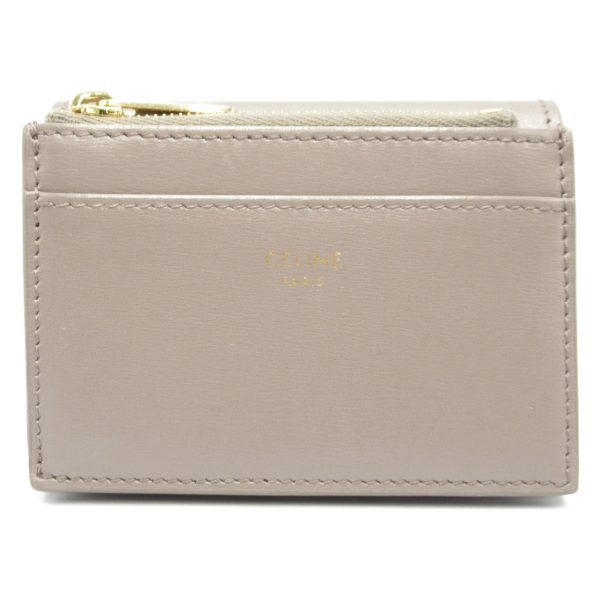 2101217979399 2 Celine Triomphe Trifold Wallet Leather Beige Pebble