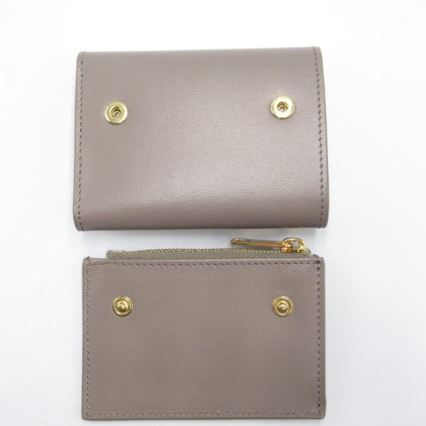 2101217979399 8 Celine Triomphe Trifold Wallet Leather Beige Pebble