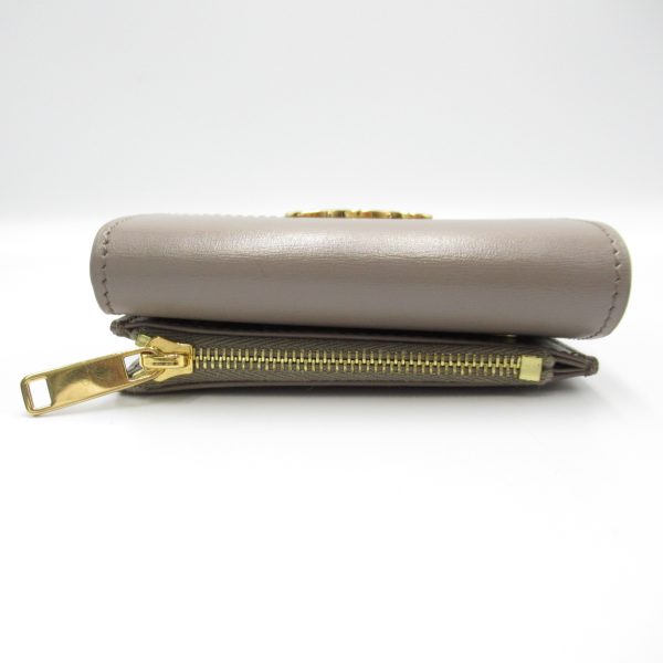 2101217979399 9 Celine Triomphe Trifold Wallet Leather Beige Pebble