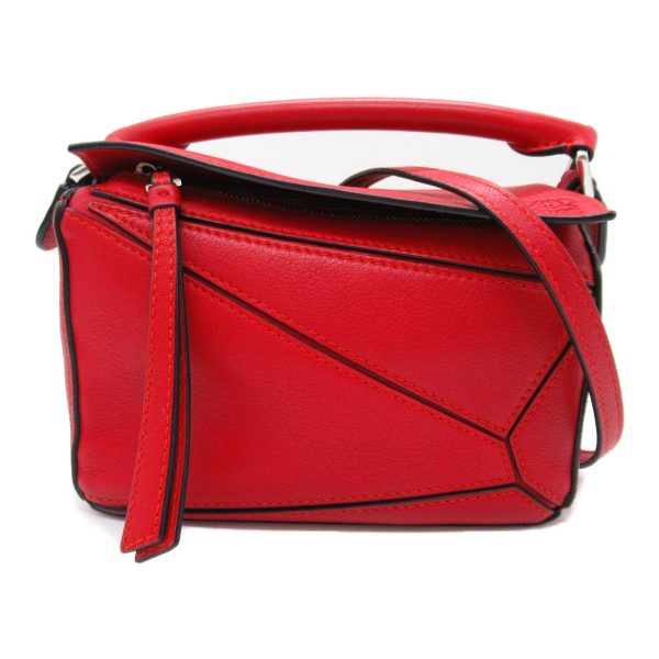 2101217981590 4 Loewe Puzzle Bag Mini Shoulder Bag Leather Series Red