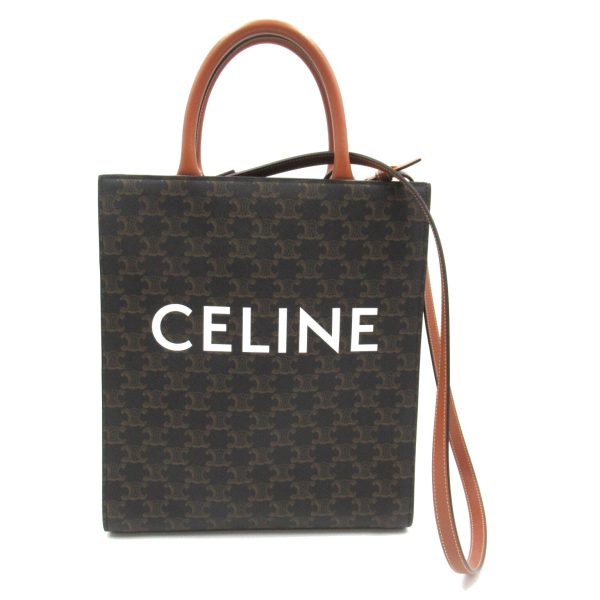 2101217988278 1 Celine Vertical Cover Tote Bag PVC Coated Canvas Brown