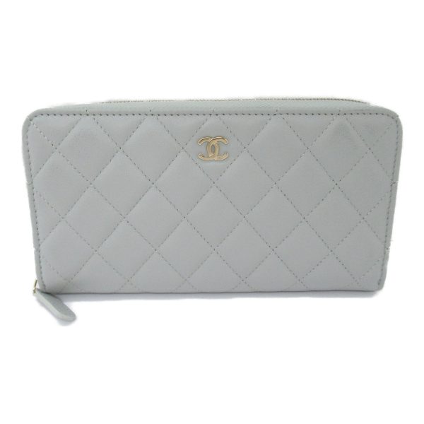 2101217989640 2 Chanel Matelasse Wallet Grey