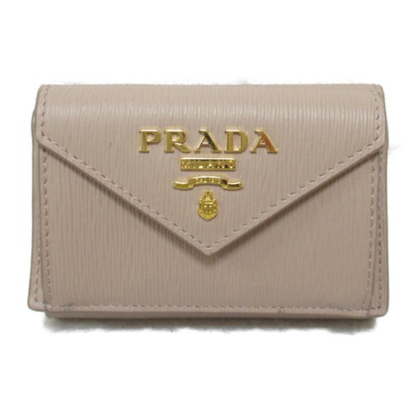 2101217989817 2 Prada Trifold Wallet in Saffiano Leather Beige Pink