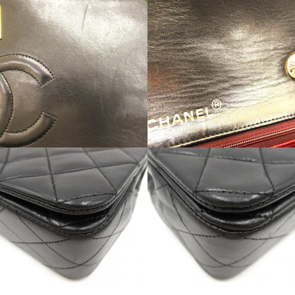 2101217999304 13c Chanel Matelasse Single Flap Bag Black