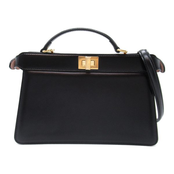 2101218001310 3 Fendi Peekaboo Ic You East West Shoulder Bag Calf Cowhide Black