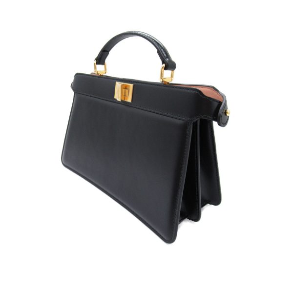 2101218001310 4 Fendi Peekaboo Ic You East West Shoulder Bag Calf Cowhide Black