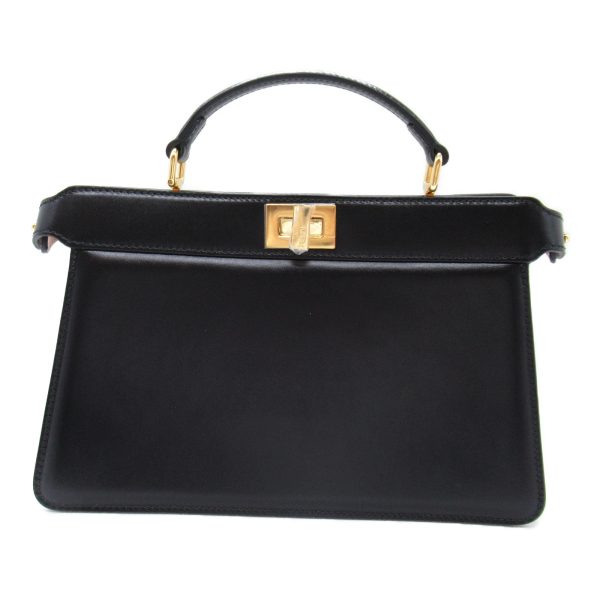 2101218001310 5 Fendi Peekaboo Ic You East West Shoulder Bag Calf Cowhide Black