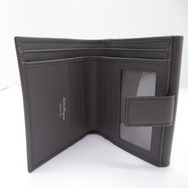 2101218006643 6 Salvatore Ferragamo Bifold Wallet in Leather Dark Gray