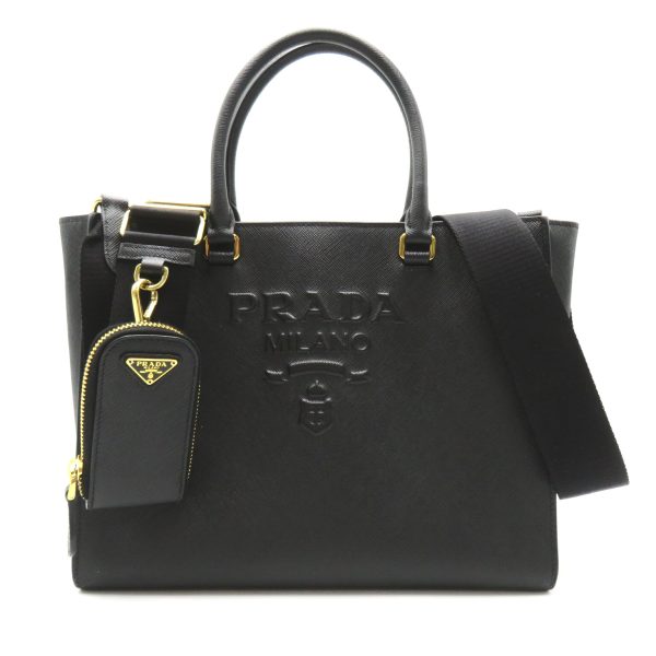 2101218023558 1 Prada Saffiano 2Way Tote Bag in Saffiano Leather Black