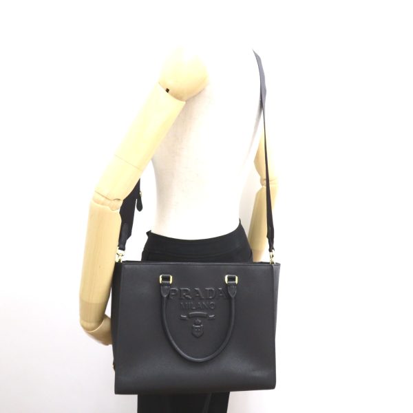 2101218023558 4 Prada Saffiano 2Way Tote Bag in Saffiano Leather Black