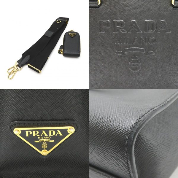 2101218023558 9c Prada Saffiano 2Way Tote Bag in Saffiano Leather Black